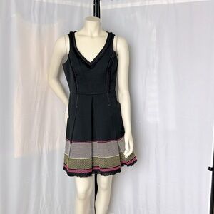 Trina Turk Abela Black Knit Dress Fit and Flare Dress